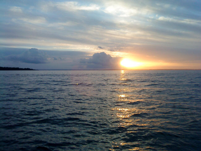 Den fine solnedgang man kom op til